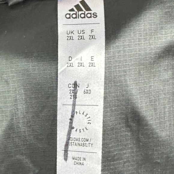 NEW Adidas Black Essentials 3-Stripes Woven Windbreaker Jacket 2XL Lightweight - Picture 10 of 15